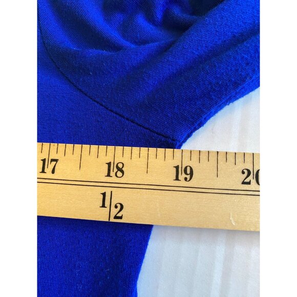 Cupio Womens Long Sleeve Draped Twist Knot Front Top Size M Royal Blue Romantic - Picture 7 of 8